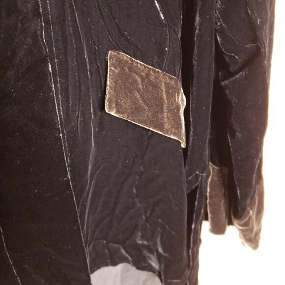 Coldwater Creek Womens Black Brown Crushed Velvet Silk Blend Flowy Top Medium - Picture 5 of 9